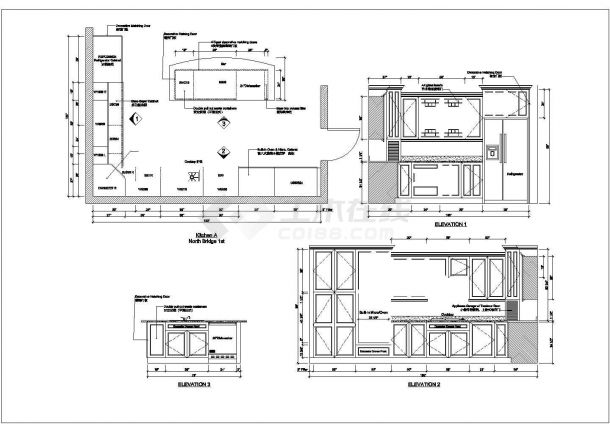 某地区小区厨柜设计CAD图纸-11套设计图-图一