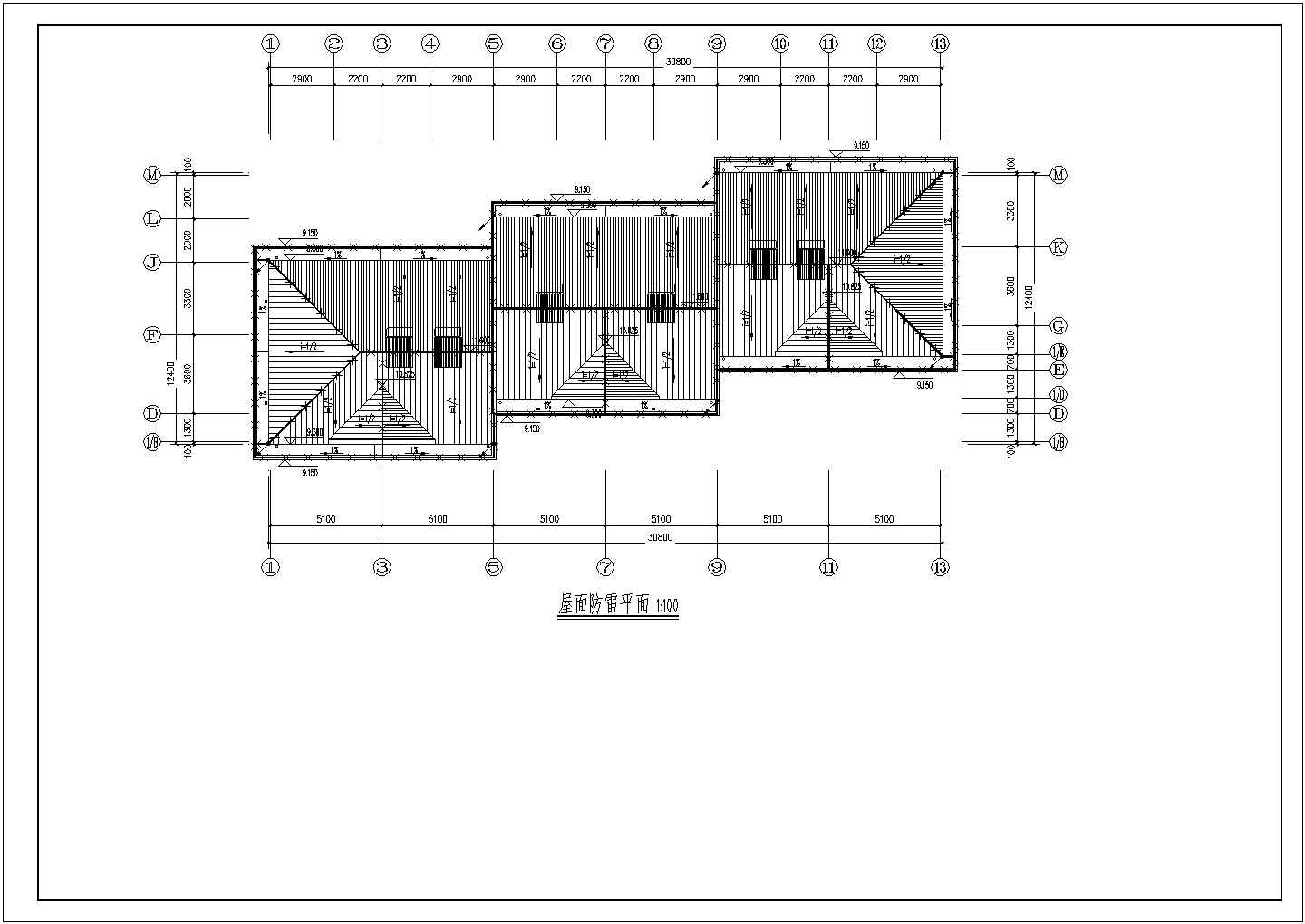 某小区一栋3层联排别墅电气设计施工图