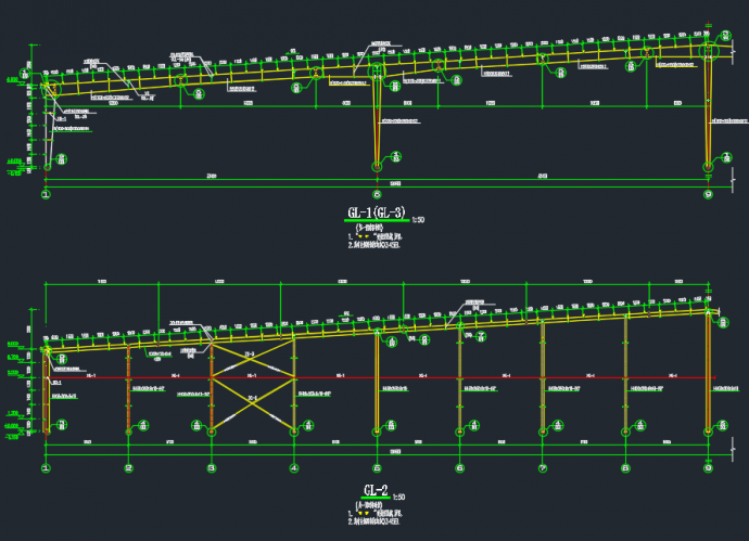 某钢结构仓库结构设计CAD施工图纸_图1