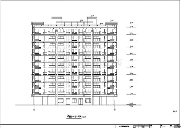 温州十一层框架结构住宅楼建筑设计施工图-图二