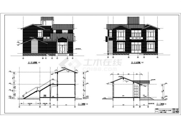 某地2层框架结构高档别墅建筑施工图-图二