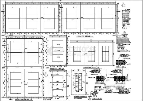 某篮球、排球、羽毛球场地建筑设计施工图-图二