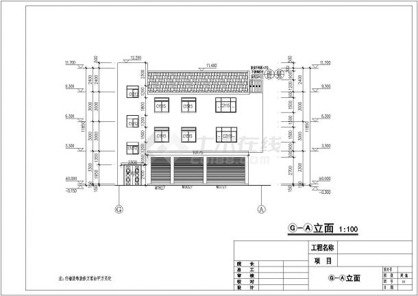 三层框架结构别墅结构设计图（含建筑设计）-图一