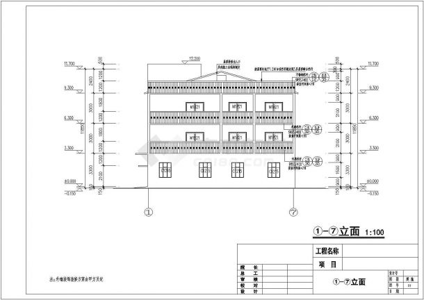 三层框架结构别墅结构设计图（含建筑设计）-图二