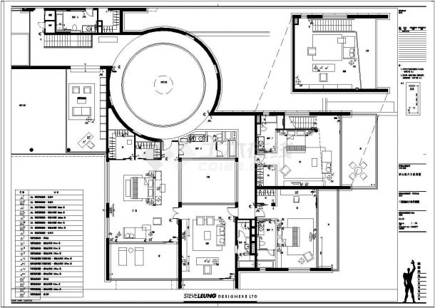 上海两层框架结构现代别墅室内装修设计施工图-图二