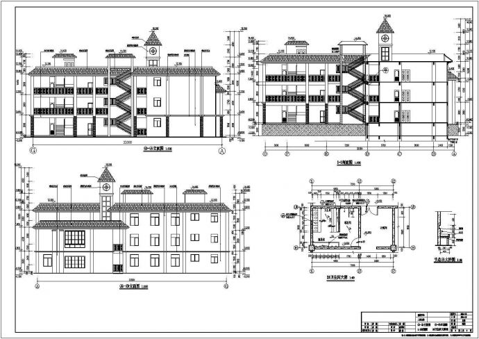 昆明某三层框架结构幼儿园建筑设计施工图_图1