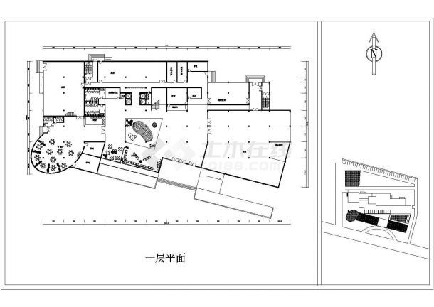 某地商务快捷酒店装修CAD设计施工图纸-图二