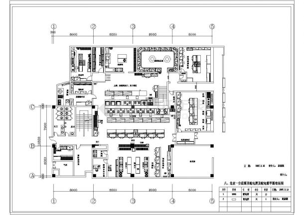 某地大型厨房全套平面图及电气图（含设计说明）-图二