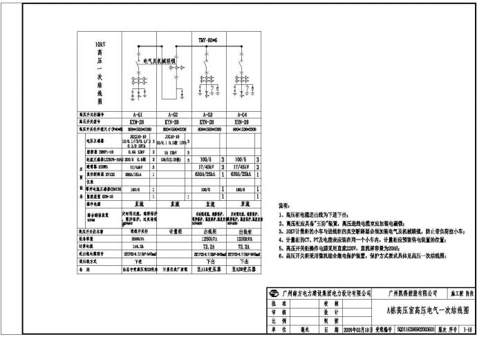 广州某企业专变用电工程电气一二次原理设计_图1