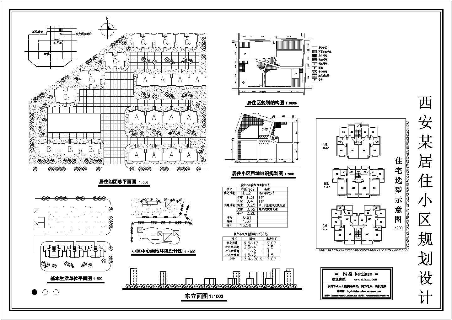 西安某居住小区规划方案设计建筑图