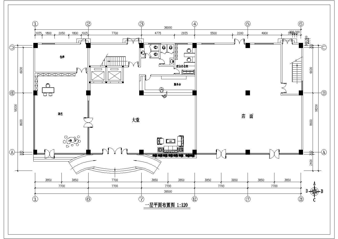 某地大型快捷商务酒店装修CAD设计施工图
