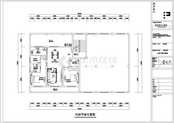 某地四层框架结构办公楼室内装修设计施工图-图一