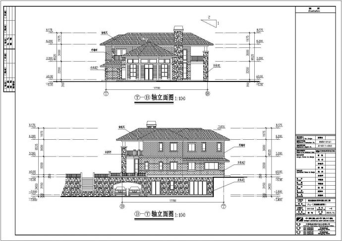 某地上二层框架结构独幢别墅建筑设计方案图_图1