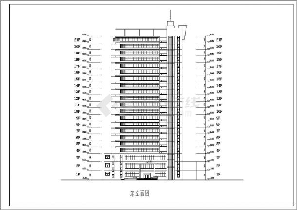 某地下二层地上二十层框架结构高层综合办公楼建筑设计方案-图二