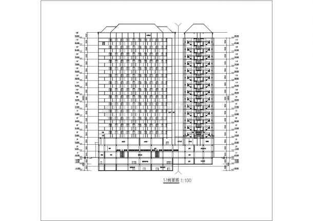 某地下二层地上十七层框架结构酒店公寓建筑设计方案-图二