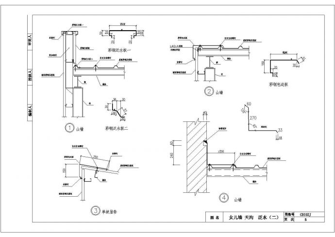 轻型钢结构厂房彩钢板收边作法详图（CDI02J）_图1