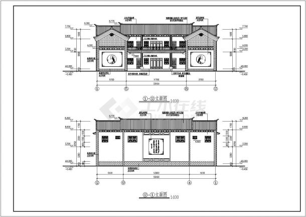 云南大理2层白族民居建筑设计施工图-图一