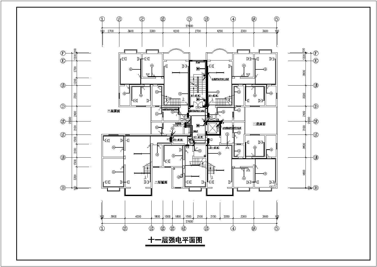某地区小高层电梯住宅楼电气设计CAD图