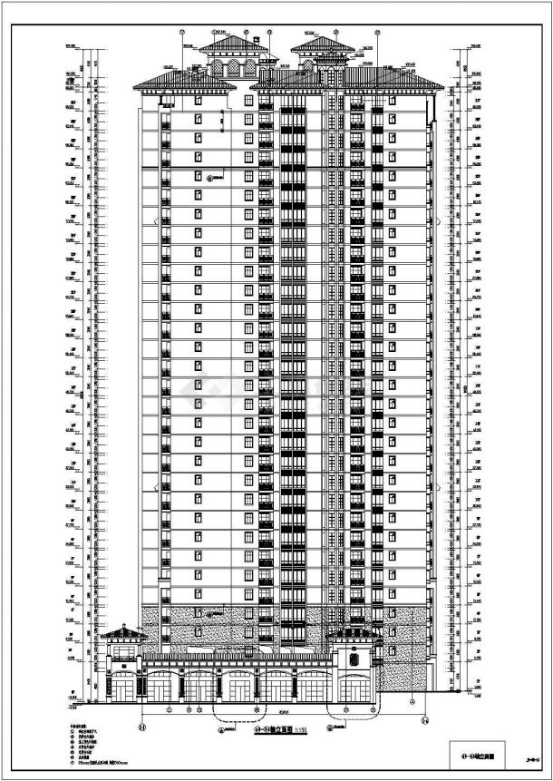 某地31层高层住宅楼建筑设计施工图-图二