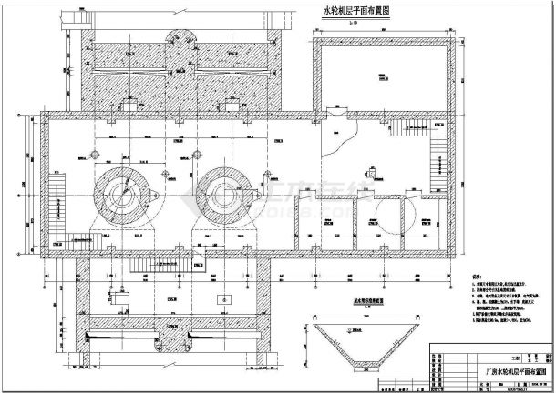 青海黄河干流某梯级电站一级站可研阶段厂房设计方案图-图一