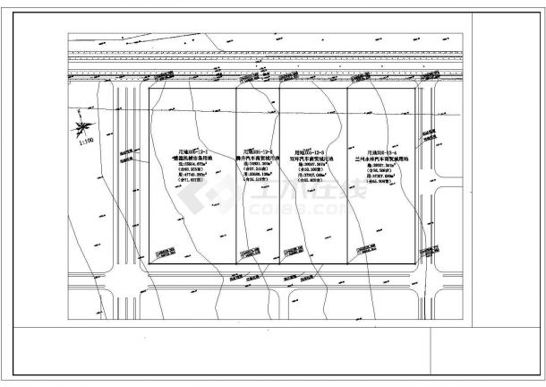 某汽车城规划设计施工CAD建筑总平面-图一