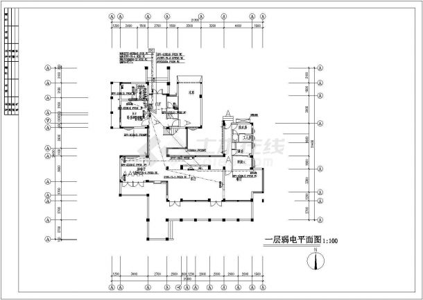 某高档别墅电气设计施工全套cad施工图-图一