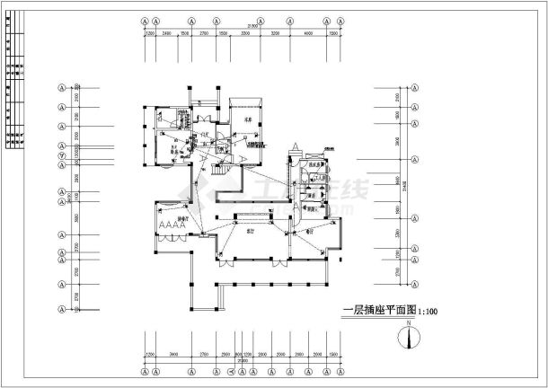 某高档别墅电气设计施工全套cad施工图-图二