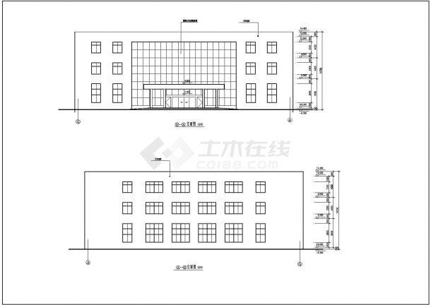 某企业3层混凝土框架结构办公楼建筑施工图纸-图二