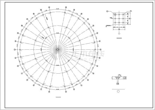 某地区多种网架檩条平面CAD布置图-图二