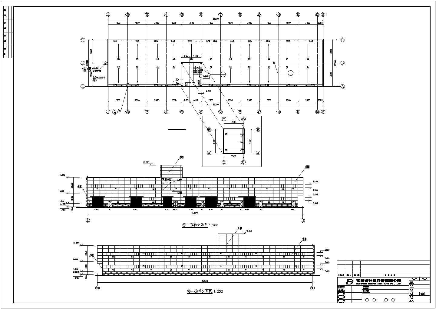 某公司两层钢结构工业厂房建筑设计施工图