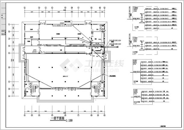 某大食堂全套电气设计CAD施工图-图二