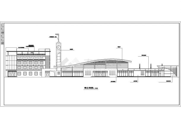 某地县城二级客运站建筑方案设计图-图一