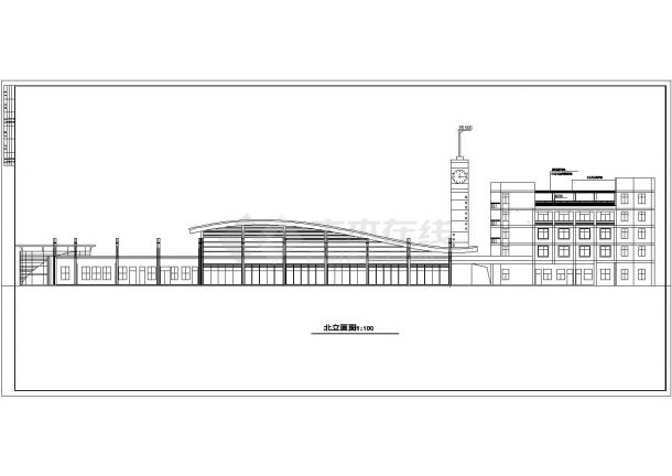 某地县城二级客运站建筑方案设计图-图二