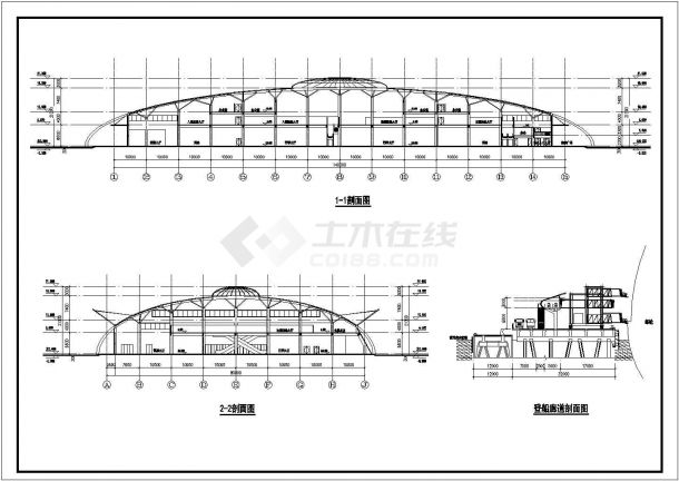 上海两层框架结构客运中心建筑设计方案图-图一