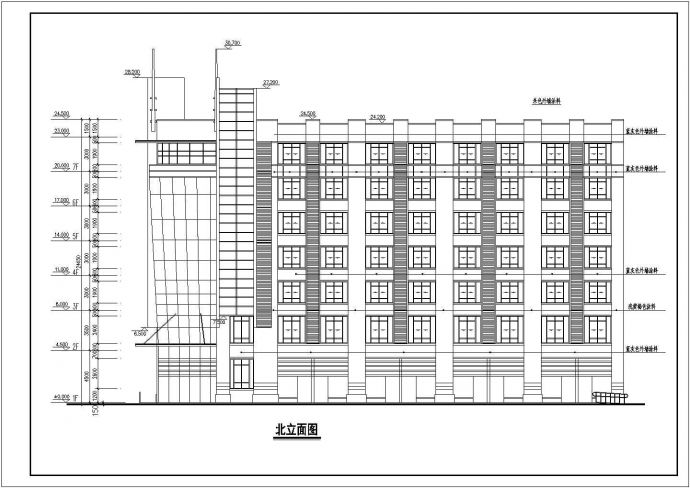 某地七层框架结构办公楼建筑方案设计图_图1