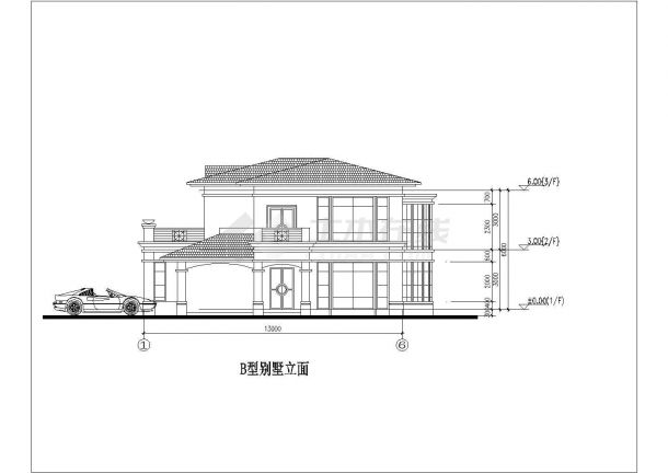 某地区文鼎雅苑别墅建筑设计CAD施工图纸-图二