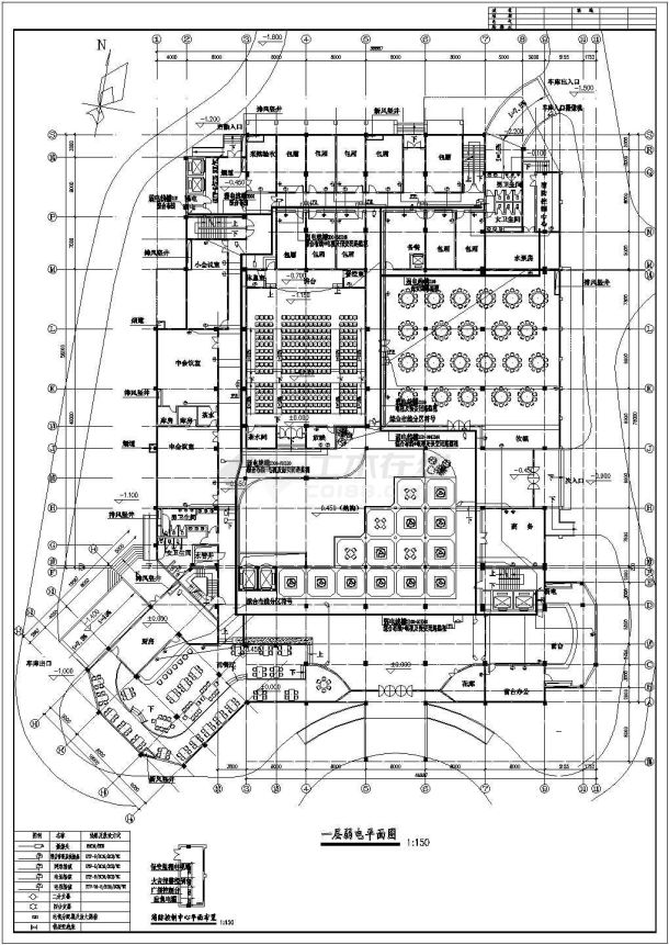 某地区大型四星级宾馆弱电平面图（共6张）-图二