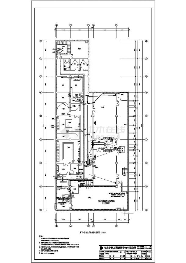 某医院二层的透析楼电气设计全套施工图-图一