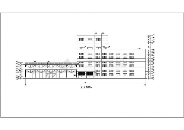 某地三层框架结构加钢结构汽车4S店展厅建筑设计方案图纸-图一