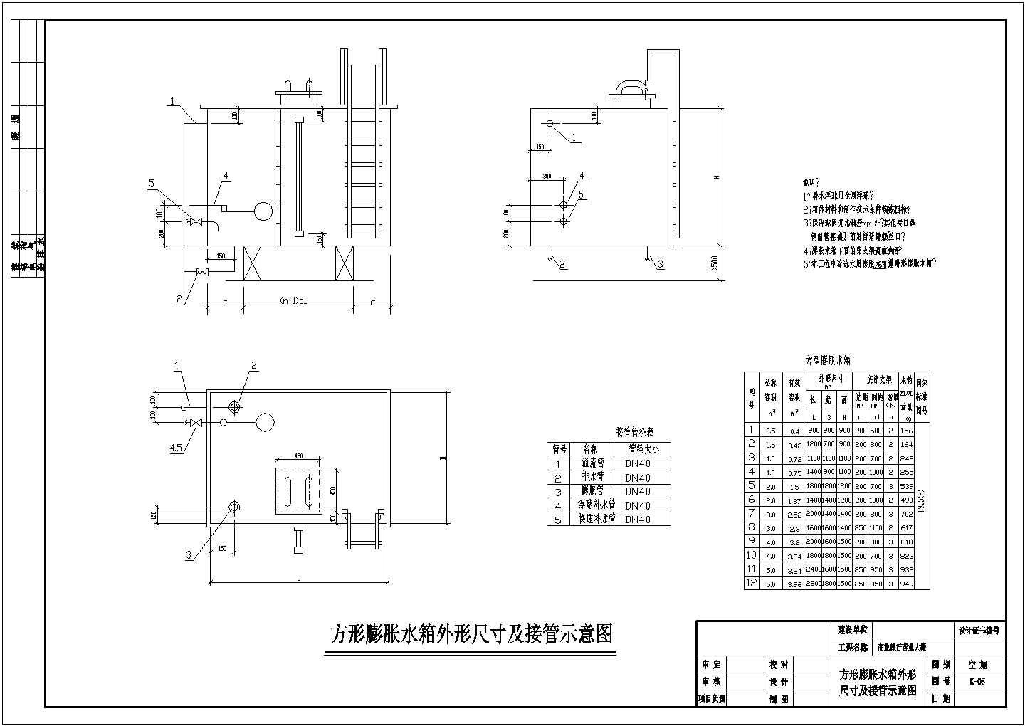 某工程空调系统零部件大样图及安装示意图