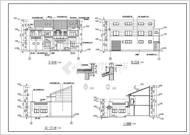 某新农村两层带阁楼住宅建筑设计方案图-图二