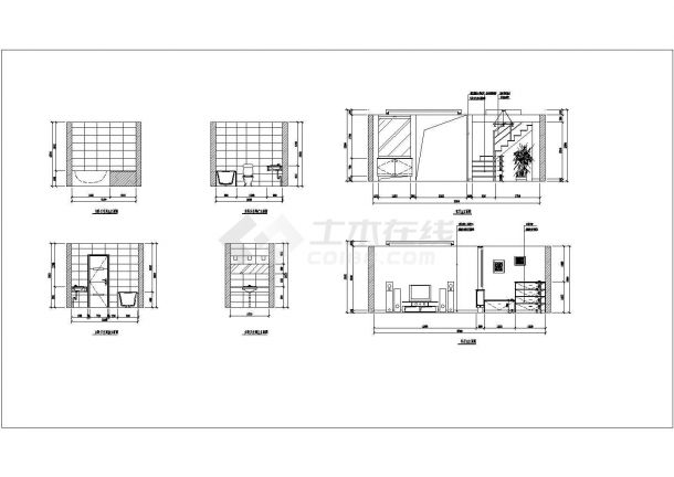 某地套房室内装修CAD设计施工图纸-图二