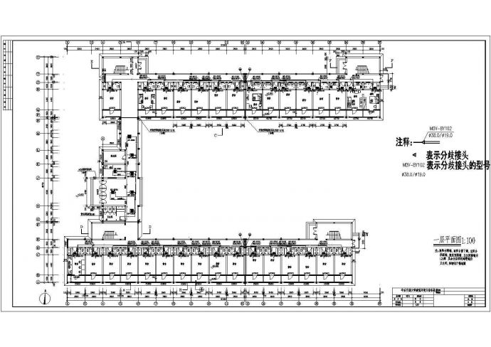 某公司宿舍楼多联机空调经典系统cad施工设计图纸_图1