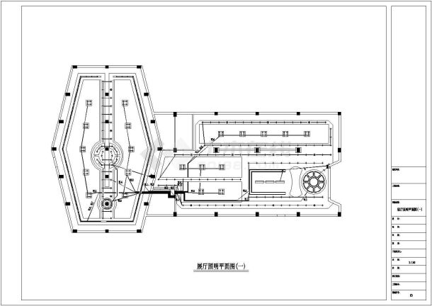 展览厅电气设计全套cad施工图方案-图二