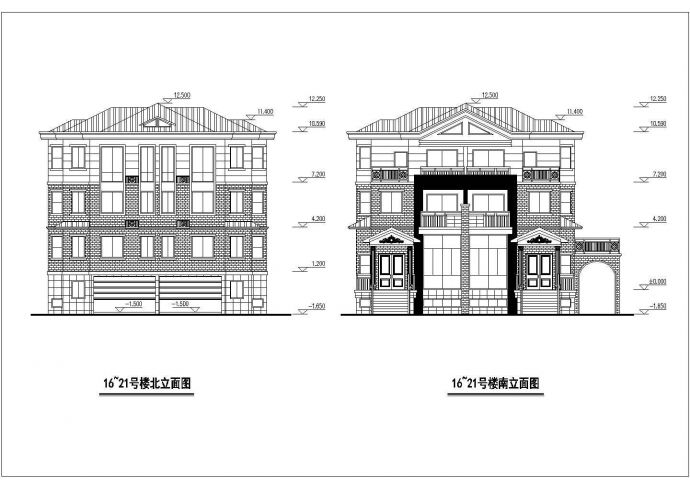 万科集团三套多层别墅建筑方案设计图_图1