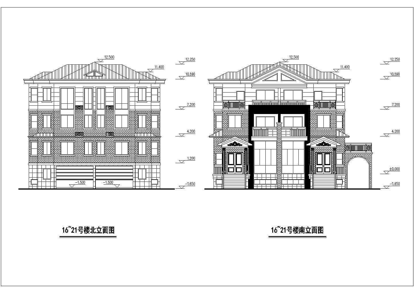 万科集团三套多层别墅建筑方案设计图