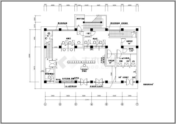 某地完整商业银行装修CAD设计施工图-图二