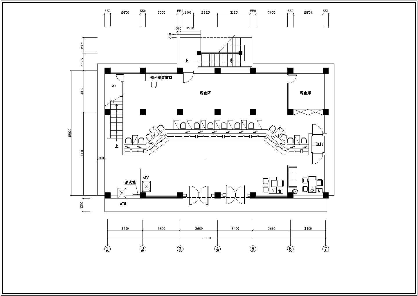 某地完整商业银行装修CAD设计施工图