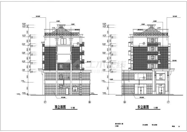 多层普通框架结构住宅楼建筑设计施工图-图二