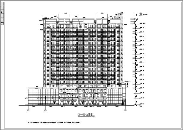 宜昌市某地18层商住楼建筑设计施工图纸-图一